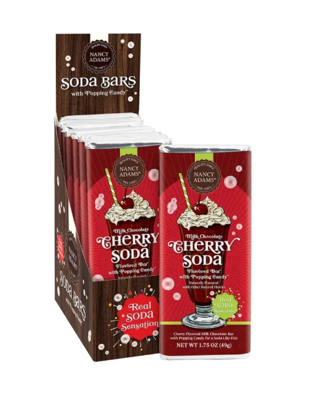Nancy Adams Milk Chocolate Cherry Soda Bar 1.75oz 12ct